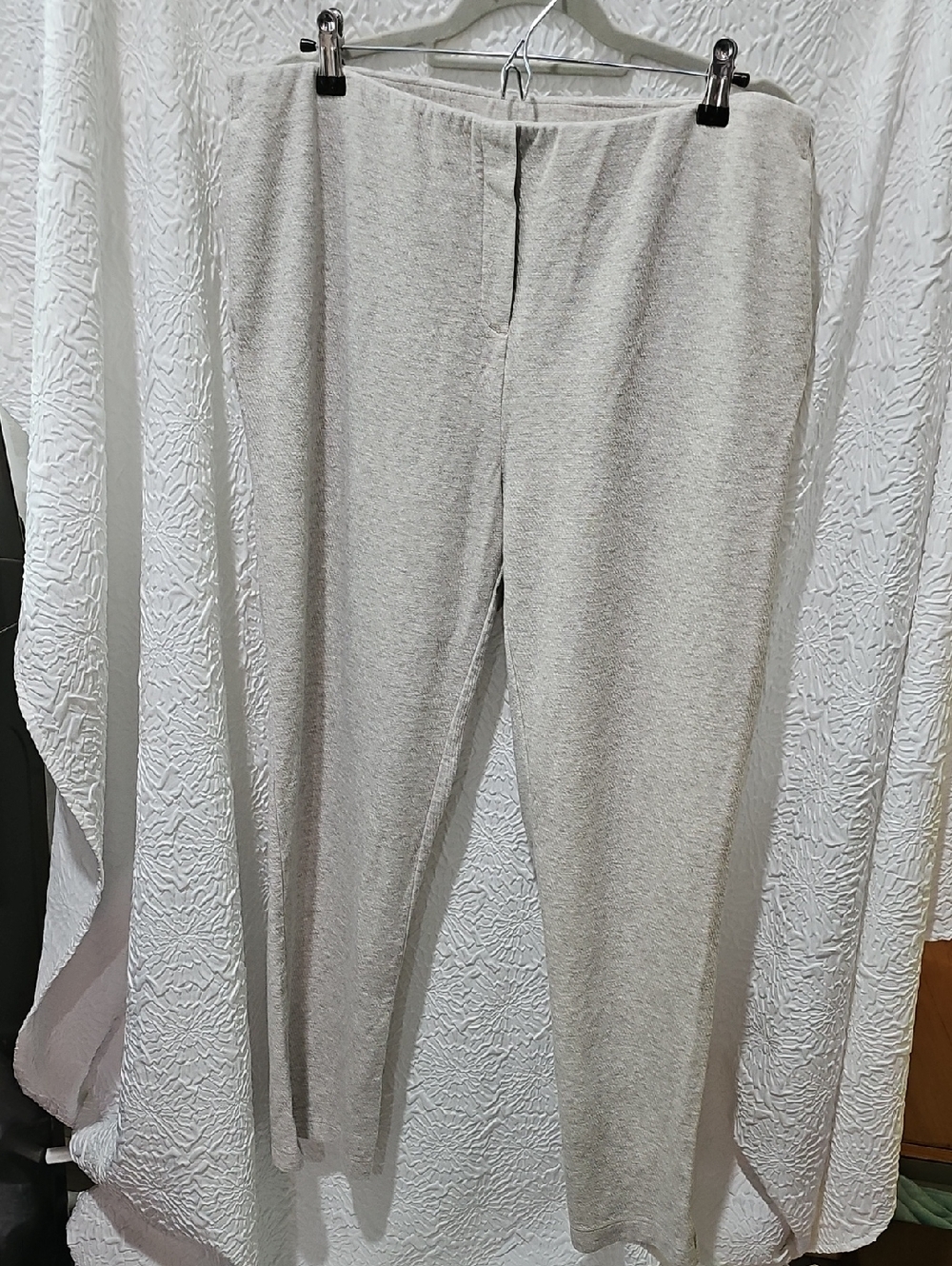 J Jill PureJill Winter White Tweed Pull On Pants Sz Large Made In India